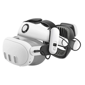 Bobovr S3 Pro Sangle de Tête, Compatible avec Meta Quest 3/Quest 3S Accessoire,Tête de climatisation et Batterie 10000 mah Remplaçable à Chaud