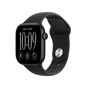 Apple Watch Series 12 GPS + Cellular 42 mm Boîtier en aluminium Noir avec Bracelet Sport Noir - M/L