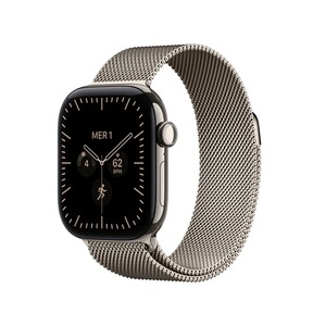 Apple Watch Series 12 GPS + Cellular 46 mm Boîtier en titane Naturel avec Boucle milanaise Naturel - M/L
